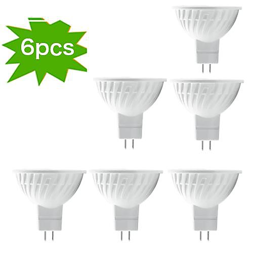 6-Pack HLUX™ LED MR16 GU5.3 5W 12x5730SMD 350lm CRI>80 2700K Warm White Nonglare Spot Light (DC/AC12V) = 35W Halogen