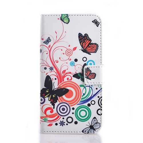 Butterly Love Flower Pattern PU Leather Case with Stand and Card Slot for Wiko Lenny