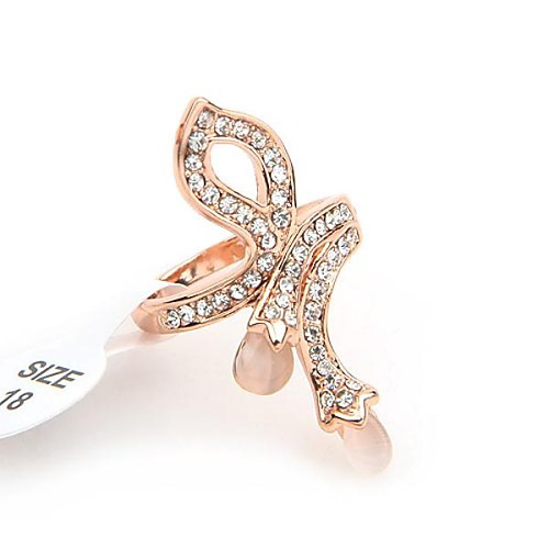 Fashion Rose Gold Rhinestone Opal Rings Random Color