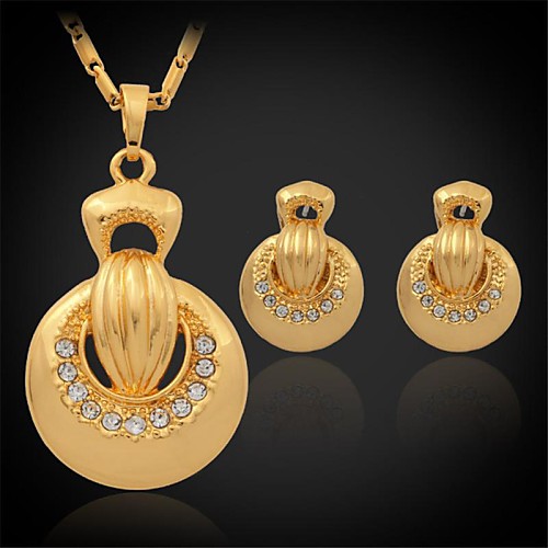 ожерелье серьги u7 новых женских установить 18k реальное позолоченные австрийский горный хрусталь изысканные ювелирные изделия подарок