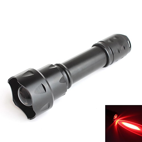 Zweihnder ME-19 3-Mode 1xCree XP-E Q5 Focusable Red Light Waterproof Flashlight (700lm,Black,1 x 18650)