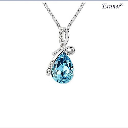 [Xmassale] eruner классический (Angel слезы) с платиновым напылением кристаллов ожерелья (синий и фиолетовый и шампанское и красный и зеленый)