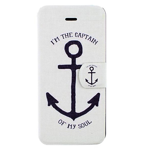 Anchor Pattern Clamshell PU Leather Full Body Case with Card Slot for iPhone 5C