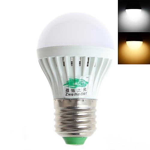 zweihnder E27 3W 280lm 8x2835 SMD светодиодов шар лампы (AC 220-240В)