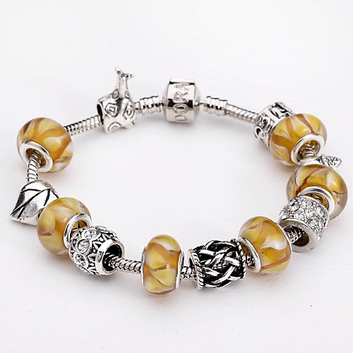 Silver Plated Glass Bead Bracelet