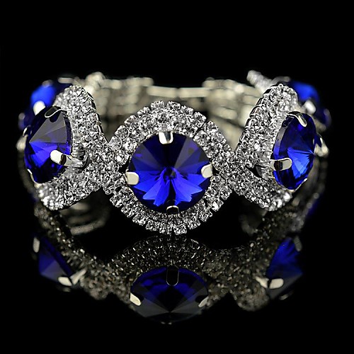 Luxury High Quality Round Big Crystal Bracelet(Blue&Green)