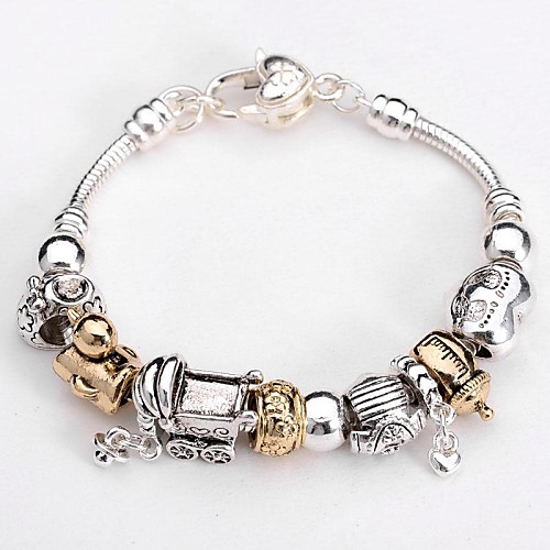 Silver Plated Glass Bead Bracelet