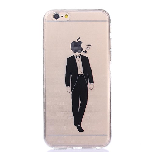 Gentle Man Pattern TPU Soft Cover for iPhone 6 Plus