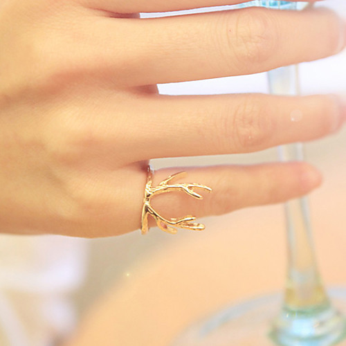 Fashion Cool Alloy Elk Antlers Shape Rings(Golden,Silver,Black)(1pc)