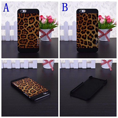 Leopard Patchwork Pattern Black Plastic Hard Case for iPhone 6(Assorted Colors)