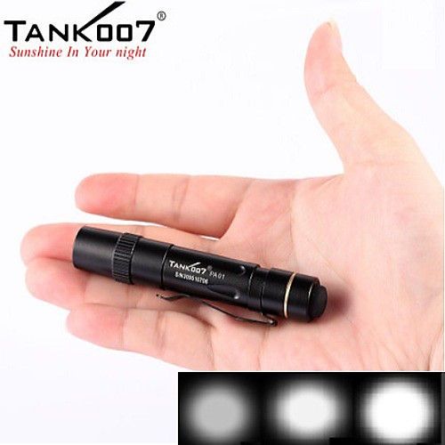 TANK007 PA01   Mini Penlight/Caplamp  3-Mode OSRAM LED    Flashlight (90LM ,Black  , 1xAAA)