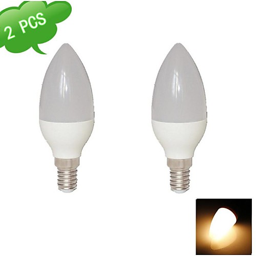 2PCS DUXLITE C37 E14 8W 3000K Warm White CRI>80 15x2835SMD LED 720LM(=Incan 60W) Light LED Candle Bulb (AC 85-265V)