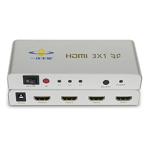 HDMI v1.4 3x1 сплиттер HDMI (3 входа 1 выход) Поддержка 3D-1080p