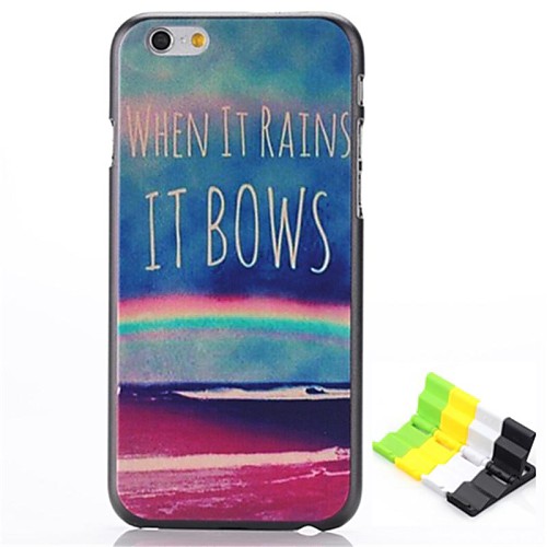 Rainbow Letter Pattern Hard Case and Phone Holder for iPhone 6