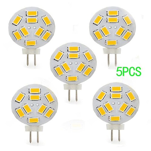 G4 2W 9x5730SMD 200LM 2800-3200K  Warm  White Light LED Spot Bulb (DC12V)  5PCS