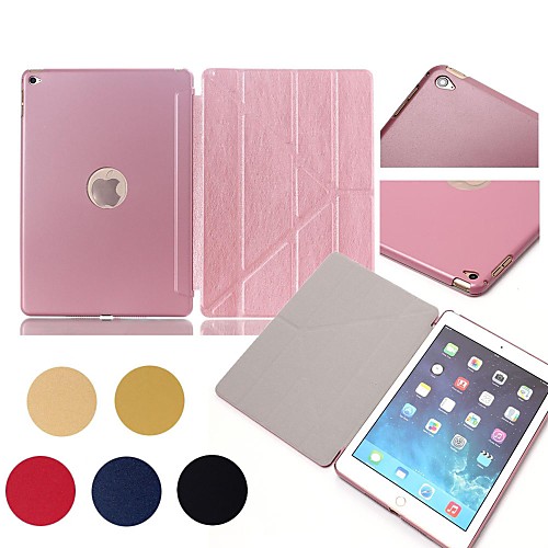 Natusun Striae Pattern PU Leather Smart Cover Edge Thin Hard Plastic Shell for iPad Air 2 (Assorted Colors)