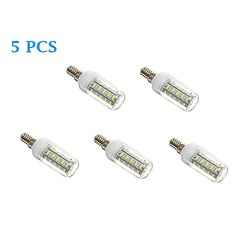 5Pcs E14 7W 36x5730SMD 650LM 3500K/6000K Warm White/Cool White Light LED Corn Bulb(220V)