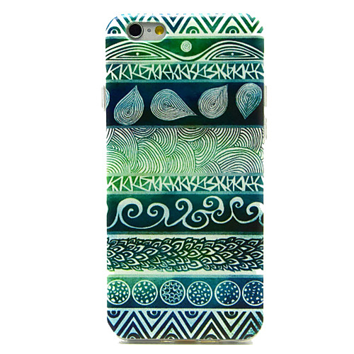 Blue Fingerprint Flowers Pattern TPU Soft Cover for iPhone 6