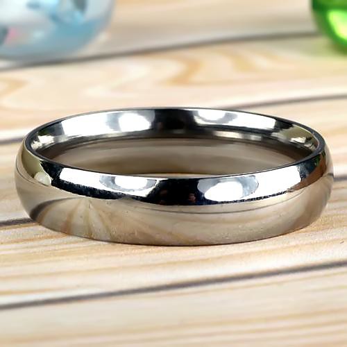 Men's Simple Stainless Steel Ring Silver  (1Pc)