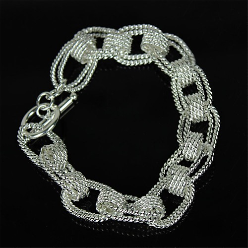 Rope Style 925 Silver Chain Bracelet - Silver