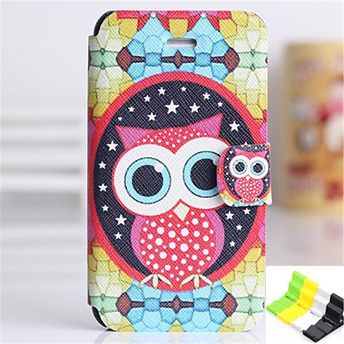 Owl Pattern PU Leather Full Body Case Have A Perfume and Phone Holder for iPhone 5/5S