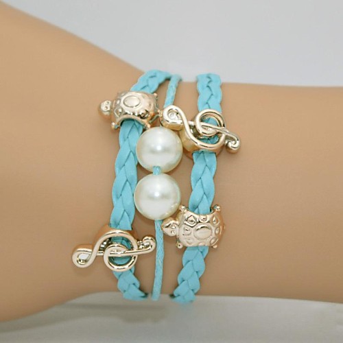 European Style Fashion Beaded Turtle Note Critters Woven Bracelet