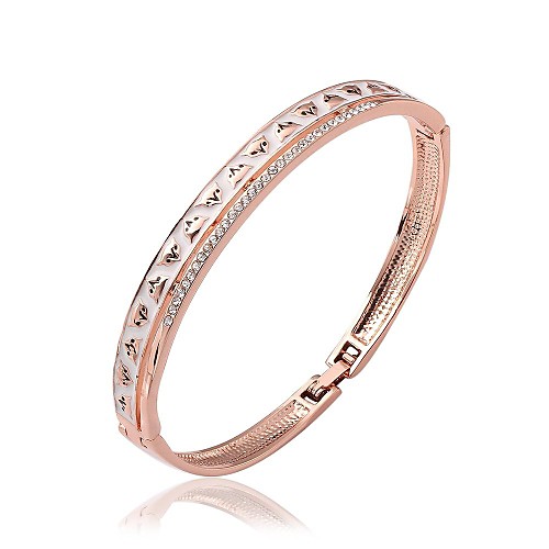 Women's Rose Gold Plated Round Drill Bracelet