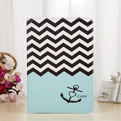 Anchors Pattern PU Leather Full Body Case with Stand and Card Slot for iPad Air 2