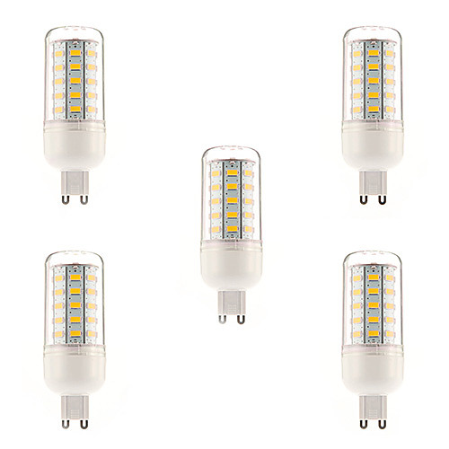 5PCS G9 10W 48x5730SMD 1000LM 3000-3500K Warm White Light LED Corn Bulb (220-240V)