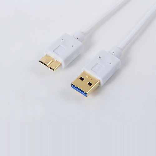 1.0m USB3.0 кабель утра до микро б мужского позолоченными, белый цвет