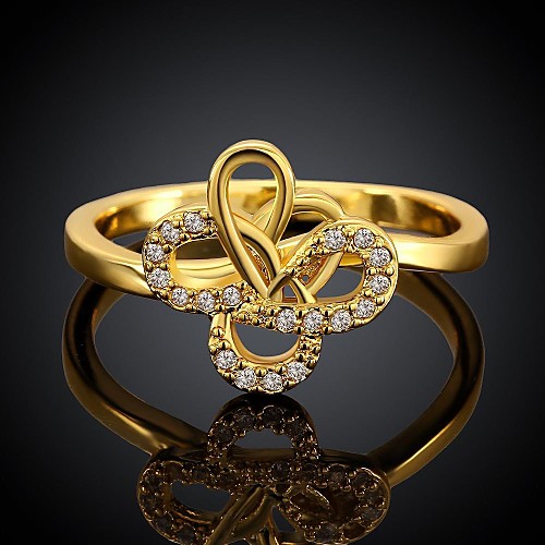 Fashion Gold Plated Women Inlaid Zircon Bloom Statement Rings (1 Pc)