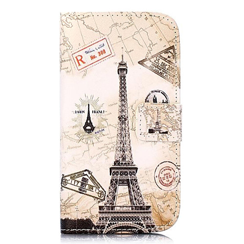 Eiffel Tower Pattern Wallet Style Stand Cross Texture PU Leather Case for HTC Desire 500