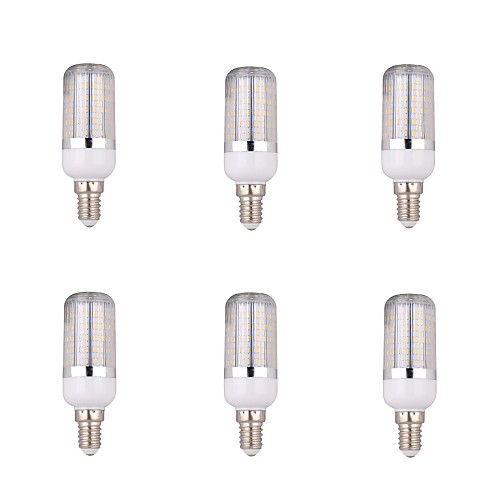 6PCS E14 7W 120x3014SMD 840LM 2800-3200K Warm White Highlight Corn Light (AC 85-265V)