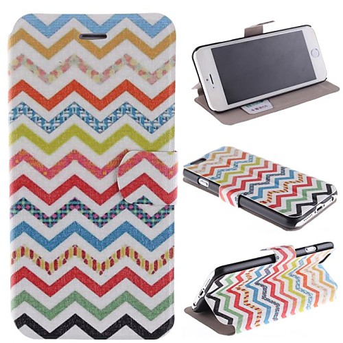 Color Design Wave PU Leather Full Body Case with Card Slot for iPhone 6