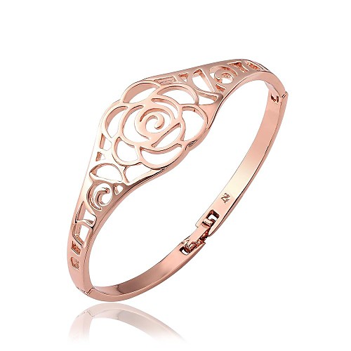 Women's Rose Gold Plated Flowers Drill Bracelet