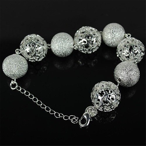 Thread Empty Ball Bracelet - Silver