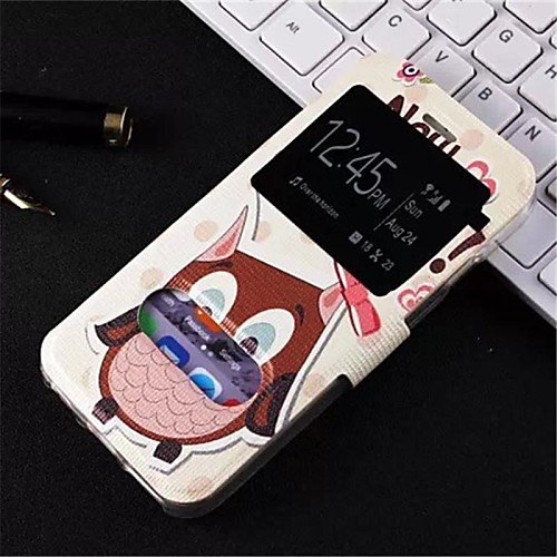 Double Window Design PU Leather Full Body Case with Stand for iPhone 6 Plus