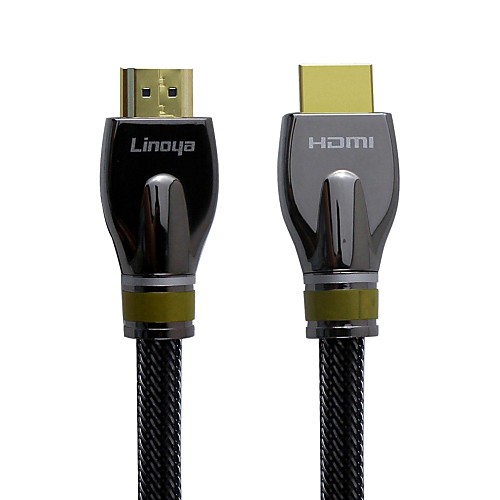 linoya 2м 6.5ft HDMI v1.4 1080p 28AWG высокоскоростной кабель с нейлоновой оплеткой-черный