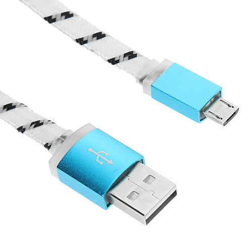 Micro USB алюминиевый ткачество лапши светит кабель зарядного устройства