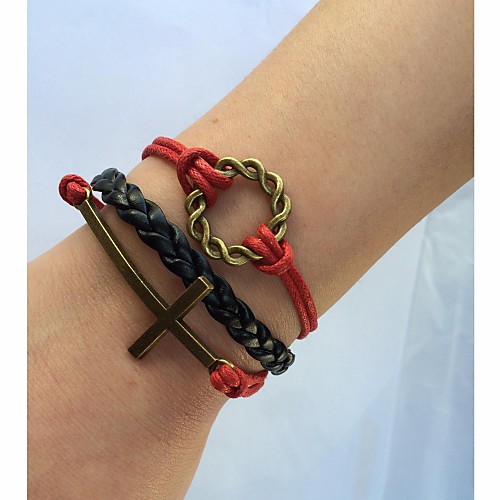 Cross Love Twisted Hood Infinite Weave Bracelet(1pc)