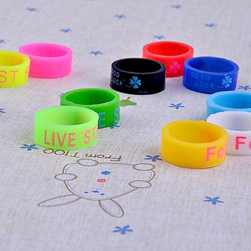 LuremeUnisex Letters Print Silicone Ring (Random Color)