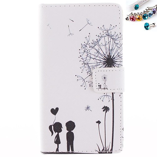 Couples Pattern PU Leather Full Body Case with Card Slot And Stand with Dustproof Plug for Sony Z2