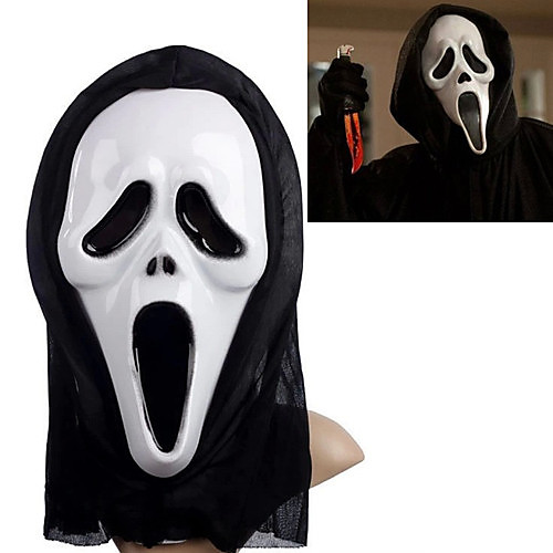 Белый Призрак Маска с головных уборов Scream Розыгрыш Scary Гаджеты Косплей для Хеллоуин костюм партии