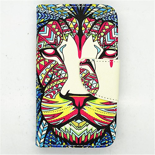 The King Of The Forest Pattern PU Leather Full Body Case with Card Slot and Stand for iPhone 4/4S