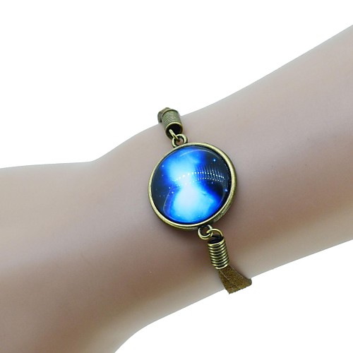 Vogue Night Sky Stars Moon Galaxy Cabochon Dome Pendant Bracelet Friendship Gift