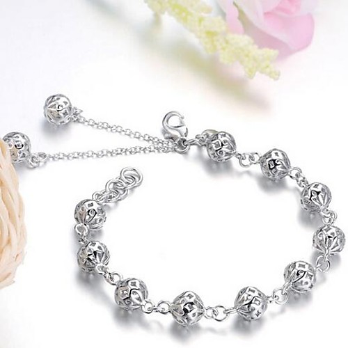 Ms. Silver Hollow Exquisite Ball Bracelet