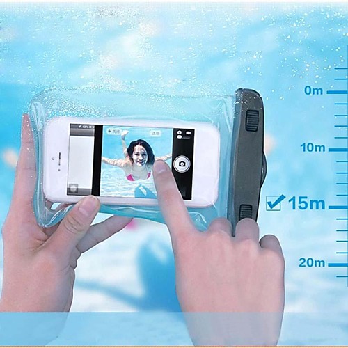 ПВХ Водонепроницаемый чехол 15м под водой мешок телефона с группой руки и шнуром для Iphone 4 / 4s / 5 / 5S / 5с / 6/6 плюс и другие
