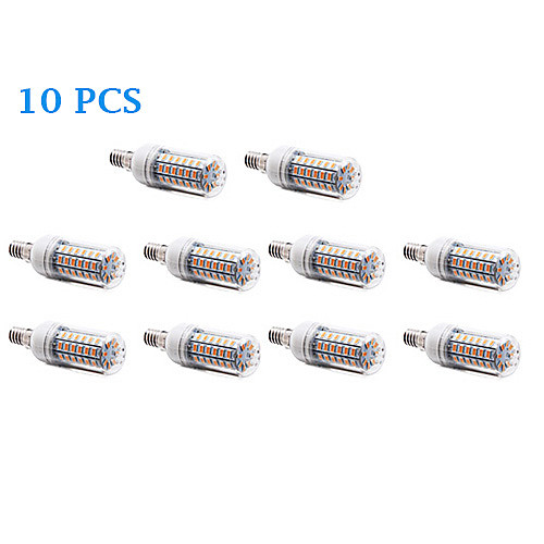 10Pcs E14 12W 56x5730SMD 1200LM 3500K/6000K Warm White/Cool White Light LED Corn Bulb (220-240V)