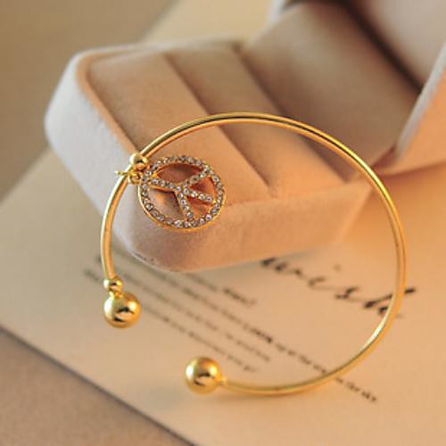 Fashion High Range Peace Golden Alloy Bracelets(1 Pc)