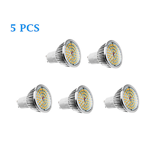 5Pcs GU10 6.5W 48xSMD LED 540LM 3500K/6000K Warm White Cool White Light LED Spot Bulb (110-240V)